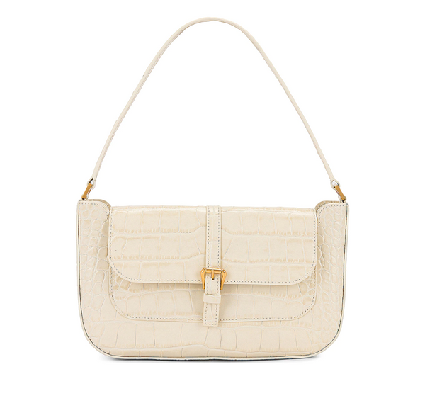 BY FAR Miranda Croco Embossed Leather Shoulder Bag