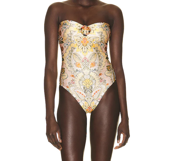 ZIMMERMANN Laurel Bamboo Ring Bandeau One Piece Swimsuit