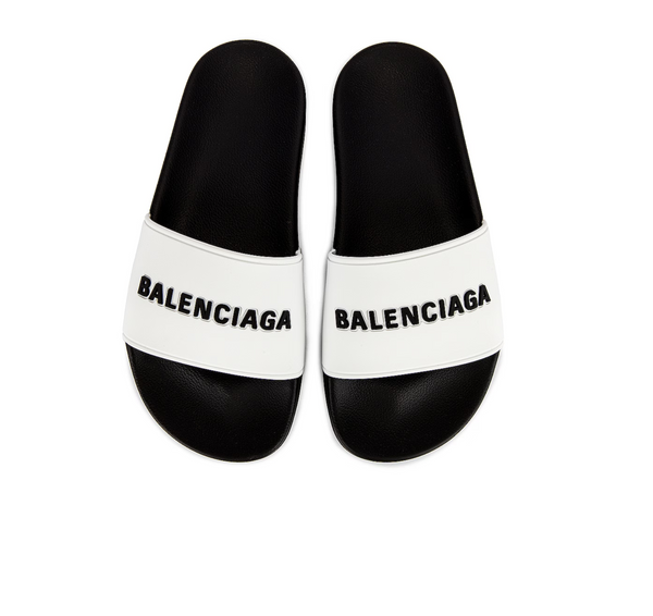 BALENCIAGA Rubber Logo Pool Slides