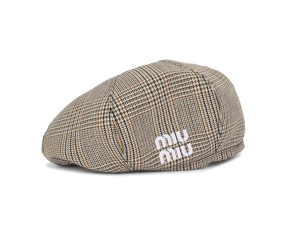 MIU MIU Tweed Logo Beret