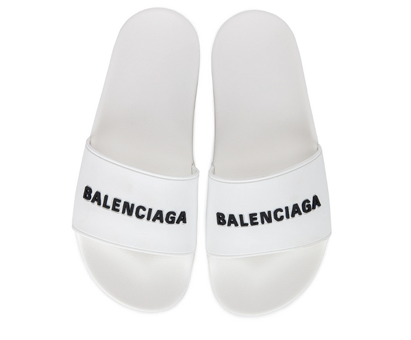 BALENCIAGA Rubber Logo Pool Slides