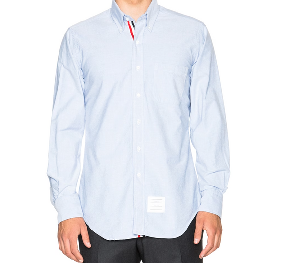 Thom Browne Classic Cotton Button Down With Ribbon Placket