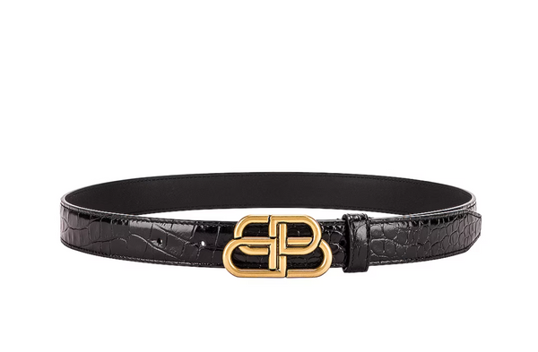 BB Embossed Croc Thin Belt