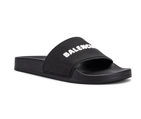 Balenciaga Rubber Logo Pool Slides