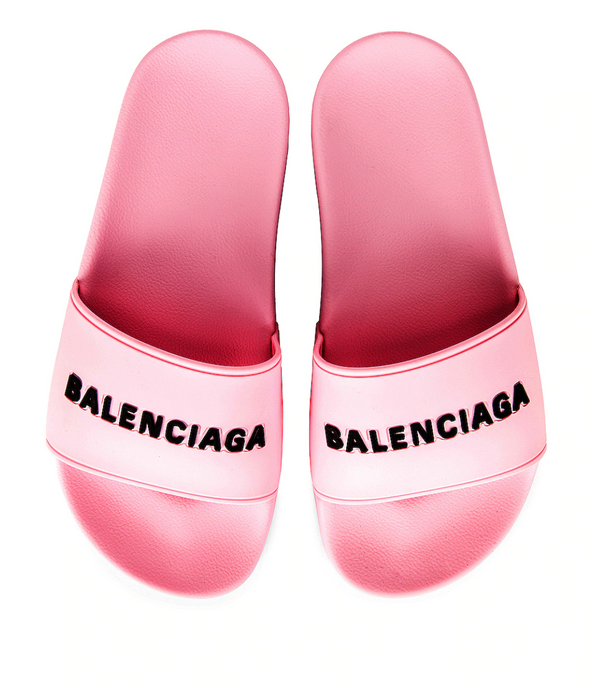 Balenciaga Rubber Logo Pool Slides