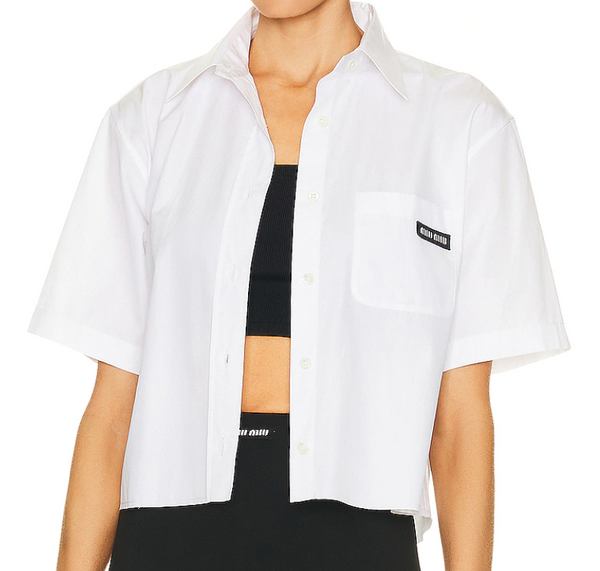 Miu Miu Poplin Short Sleeve Top