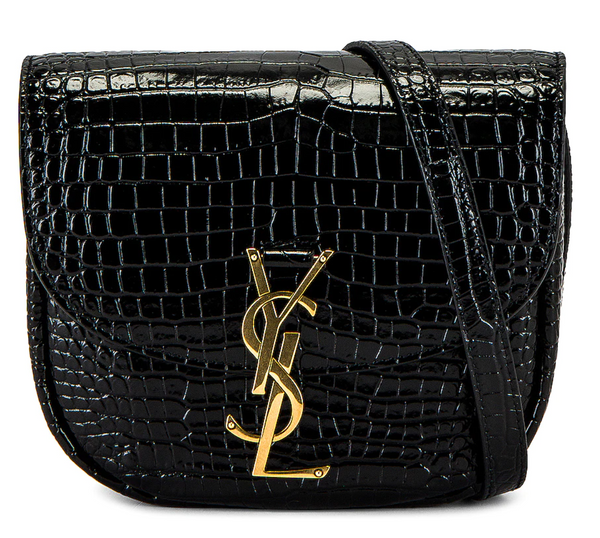 Saint Laurent Small Kaia Embossed Croc Satchel Bag