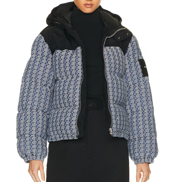 Alexander Wang Logo Jacquard Colorblock Puffer Jacket