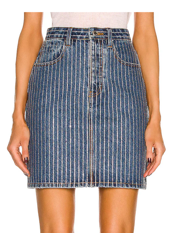 Alexander Wang Crystal Stripe 5 Pocket Mini Skirt