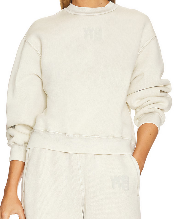 Alexander Wang Essential Terry Crew Sweatshirt W/ Puff Paint Logo