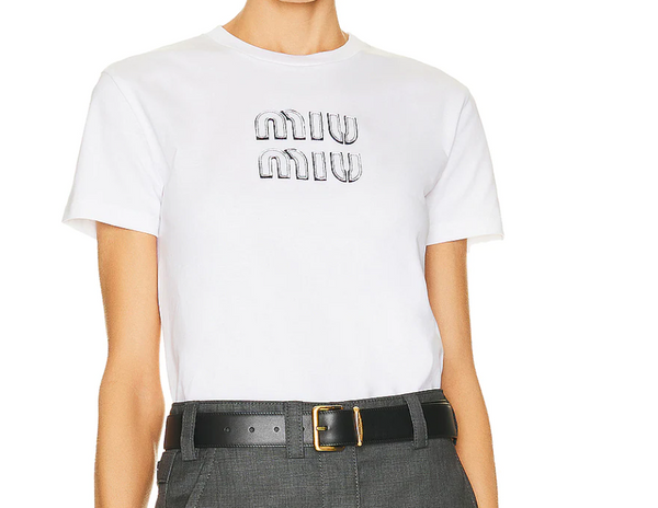 Miu Miu Jersey Logo T-Shirt
