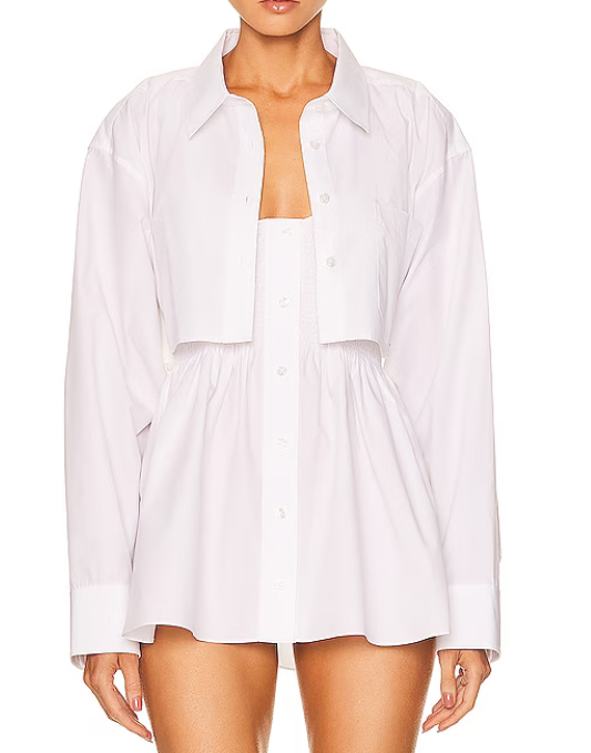 Alexander Wang Smocked Cami Dress With Cropped Shirt