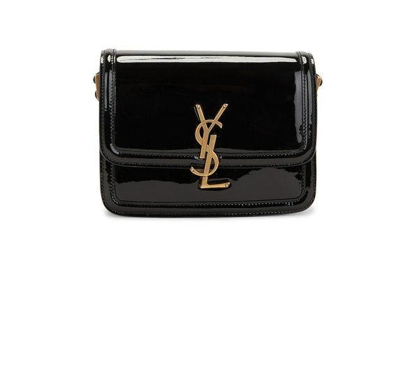 SAINT LAURENT Small Solferino Patent Monogramme Satchel Bag